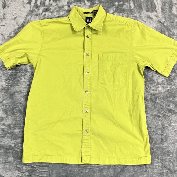 GAP Other - Gap Mens Stretch Lime Green Short Sleeve Button-Up Shirt M